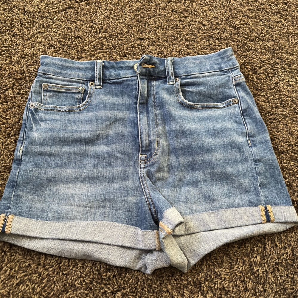 American Eagle Outfitters Light Blue Rolled Cuff Denim Shorts